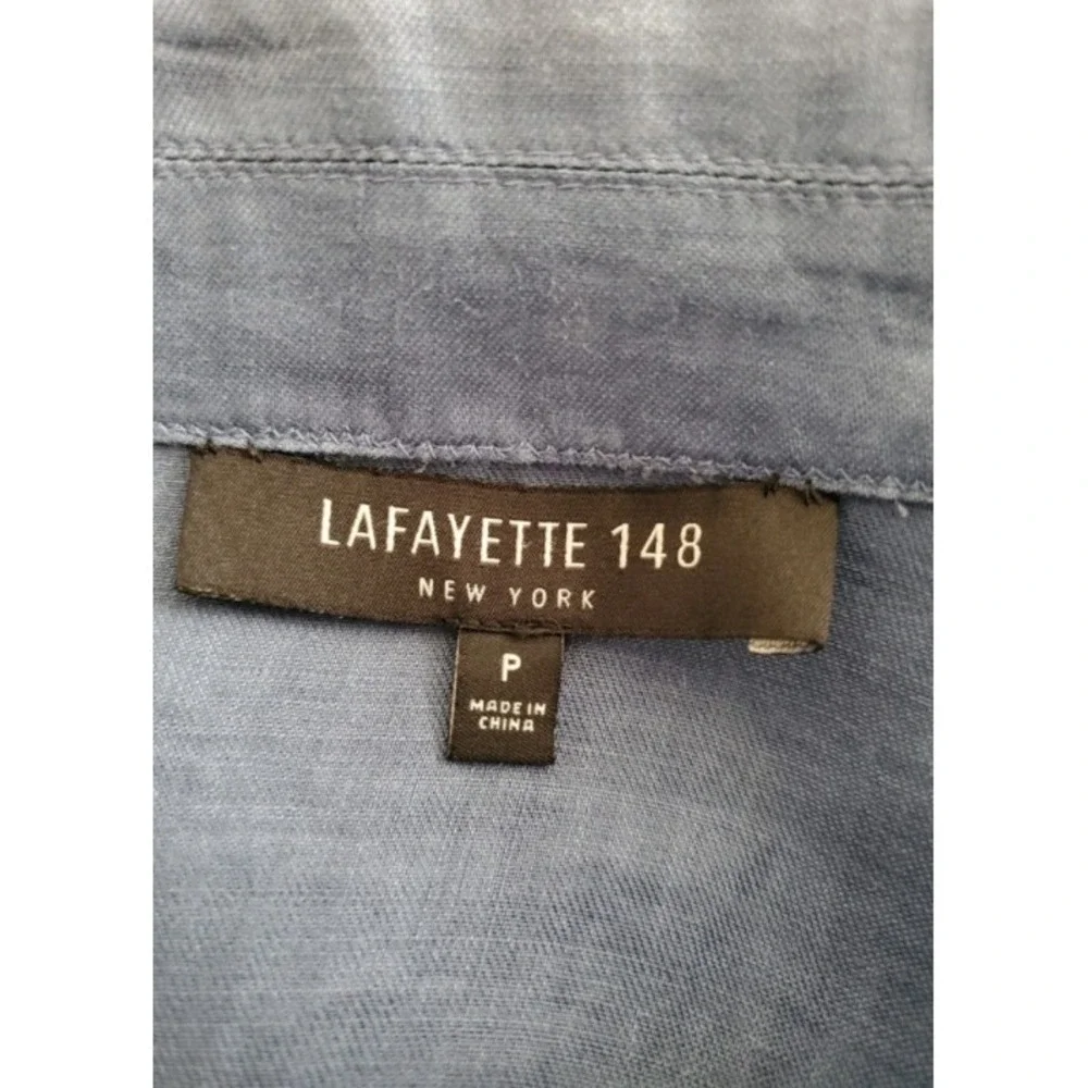 Lafayette 148 Button Down Blouse XS $298 Quiet Luxury Lightweight - Picture 4 of 13
